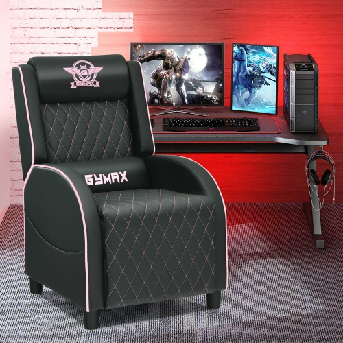 Gymax Massage Gaming Recliner Chair Leather Single Sofa Home Theater Seat