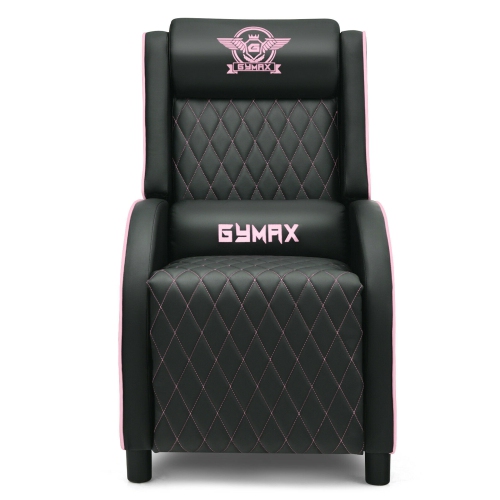 Gymax Massage Gaming Recliner Chair Leather Single Sofa Home Theater Seat