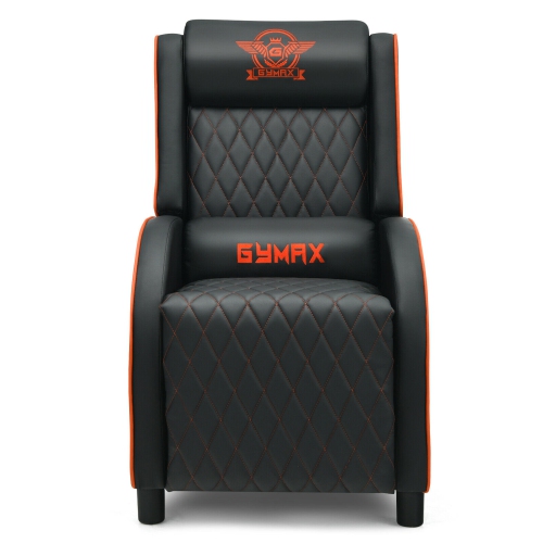 Gymax Massage Gaming Recliner Chair Leather Single Sofa Home Theater Seat