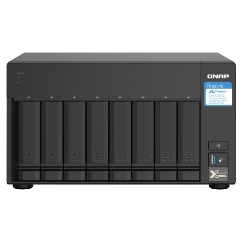 QNAP – NAS haute capacité TS-832PX-4G 8 Bay avec 10GbE SFP+ et 2,5GbE