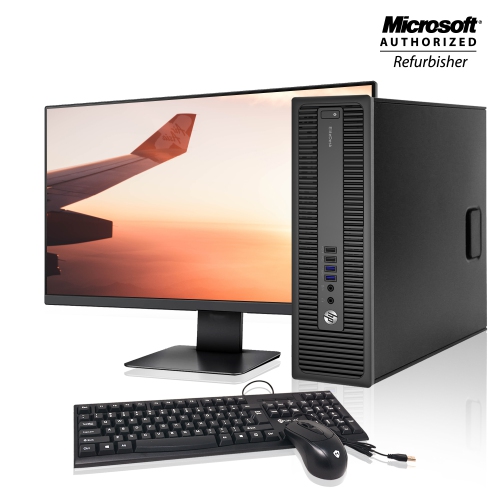 Refurbished - All in One Desktop HP Elitedesk 800 G1 SFF Desktop PC with 24 inch Monitor Intel core i5 4570@3.4GHz 16GB DDR3 RAM 256GB SSD Windows 10