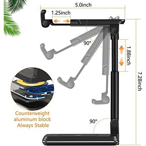 Raxxio 2 in 1 Adjustable Wireless Charger, 10W Qi Dual Charging Stand,iPhone 14/14Plus/13/12/11 Pro/XS/XR, AirPods, Samsung Galaxy S23/S22/S21/S20