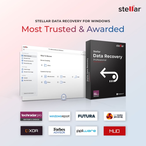 Stellar Data Recovery Software for Windows Professional Recovers Deleted Data, Photos, Videos, Emails Etc. 1 PC 1 Year - Digital Download