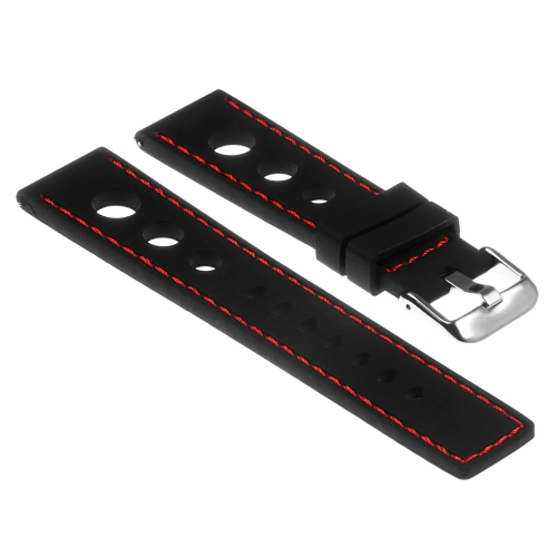 STRAPSCO  Silicone Rubber Rally Watch Band Strap for Samsung Gear S3 Classic - Black & In Red