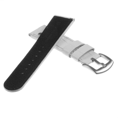 DASSARI Croc Embossed Leather Pilot Watch Band for Samsung Galaxy Watch Active - White