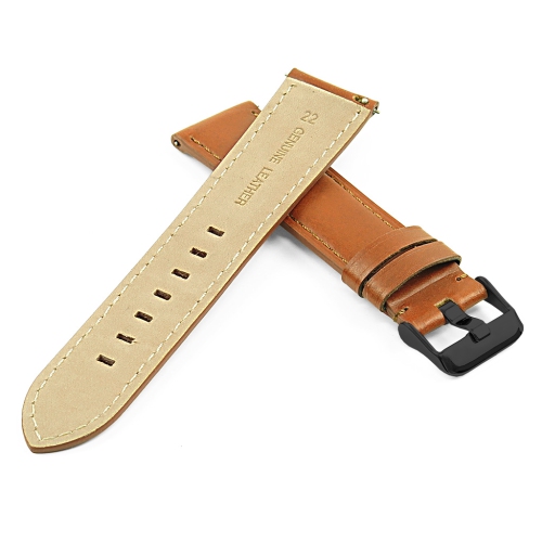 DASSARI bande de montre en cuir lisse italienne pour Samsung Gear S3 Frontier - Tan