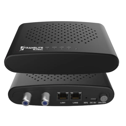 Translite Global MoCA 2.5 Ethernet Over Coaxial Network Adapter with 2 Gigabit Ethernet Ports - Black