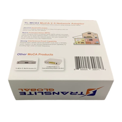 Translite Global MoCA 2.5 Ethernet Over Coaxial Network Adapter with 2 Gigabit Ethernet Ports - Black