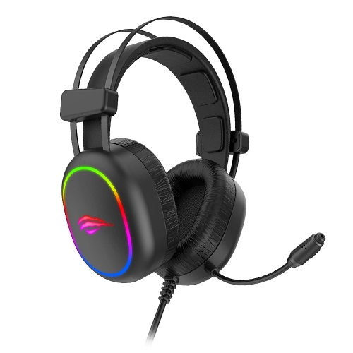 Havit H2016D 3.5mm Jack+USB power 50mm drive Stereo Surround Sound Gaming Headset with LED light and HD Mic_Black