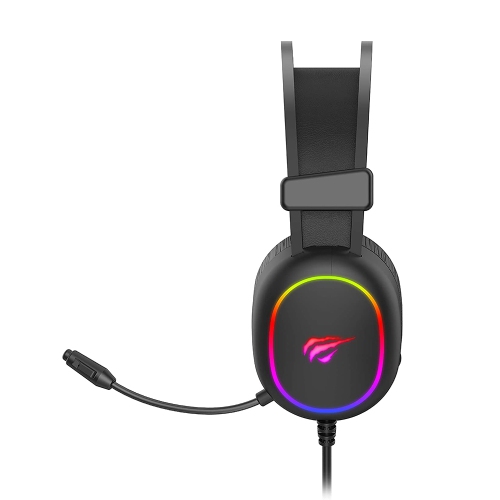 Havit H2016D 3.5mm Jack+USB power 50mm drive Stereo Surround Sound Gaming Headset with LED light and HD Mic_Black