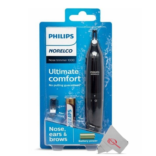 Philips Norelco Ultimate Comfort Nose Trimmer 1000 Battery Powered NT1605/60 for Nose, Ear, and Eyebrows