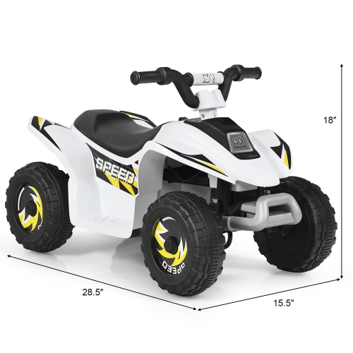 Costway 6V Kids Electric Quad ATV 4 Wheels Ride On Toy Toddlers Forward&Reverse