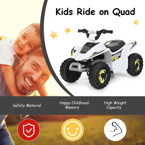 Costway 6V Kids Electric Quad ATV 4 Wheels Ride On Toy Toddlers Forward&Reverse