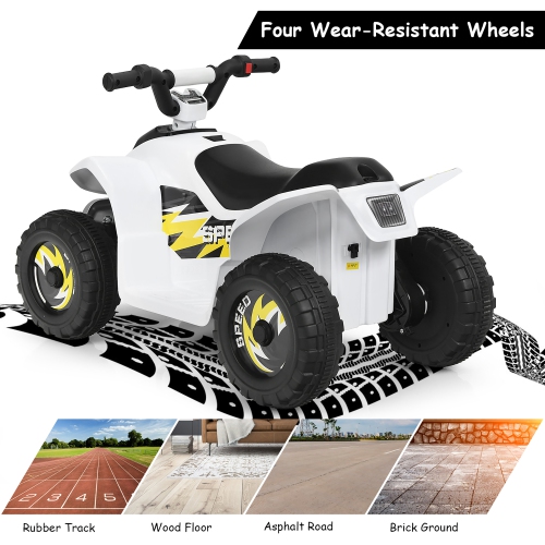 Costway 6V Kids Electric Quad ATV 4 Wheels Ride On Toy Toddlers Forward&Reverse