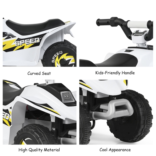 Costway 6V Kids Electric Quad ATV 4 Wheels Ride On Toy Toddlers Forward&Reverse