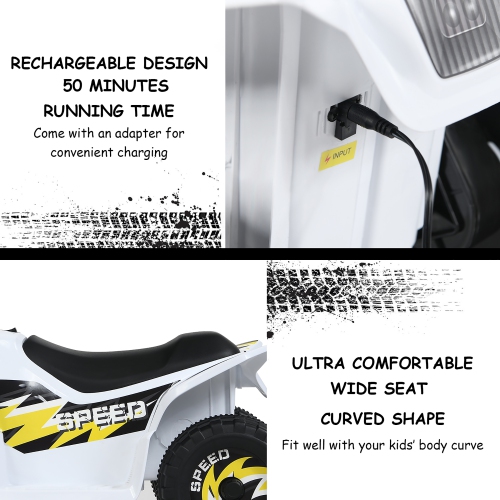 Costway 6V Kids Electric Quad ATV 4 Wheels Ride On Toy Toddlers Forward&Reverse