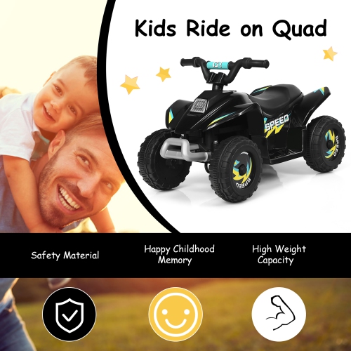 Costway 6V Kids Electric Quad ATV 4 Wheels Ride On Toy Toddlers Forward&Reverse