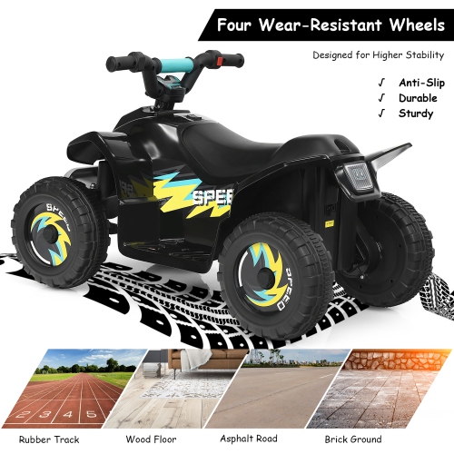Costway 6V Kids Electric Quad ATV 4 Wheels Ride On Toy Toddlers Forward&Reverse