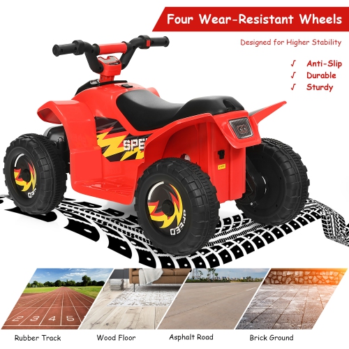 Costway 6V Kids Electric Quad ATV 4 Wheels Ride On Toy Toddlers Forward&Reverse
