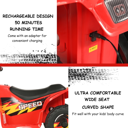 Costway 6V Kids Electric Quad ATV 4 Wheels Ride On Toy Toddlers Forward&Reverse