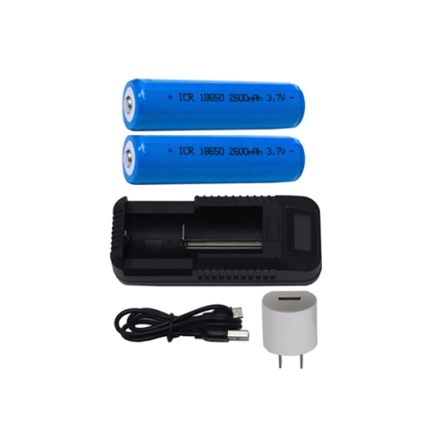 9800Mwh Li-Ion Battery with Box 18650 Rechargeable Battery and USB Charger 2 Bay Combo Pack 2 Flat Top 3.7 Volts 2600Mah 18650 Battery Holder 2 Slot Kit Fast Charger for 18650 Flashlight Headlamp 
