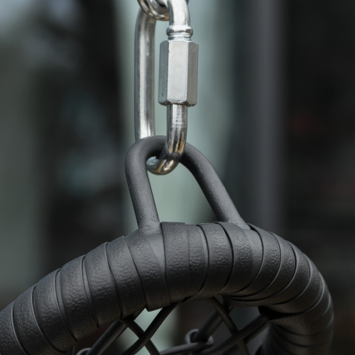 Chaise de patio en osier suspendue avec support, chaise pivotante avec coussin et coussin, chaise pivotante avec support, porte-gobelet pour la cour,