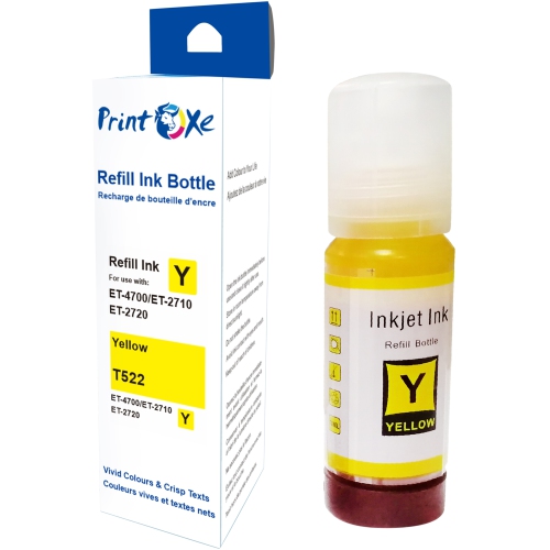 2 ensembles de bouteilles d'encre de rechange compatibles avec PRINTOXMD T522; 2 noir T522120 | 2 cyan T522220 | 2 magenta T522320 | 2 jaune T522420