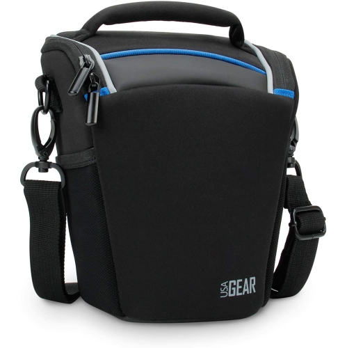 USA GEAR  Water-Resistant Camera Holster Bag & Travel Carrying Case With Protective Rain Cover In Black