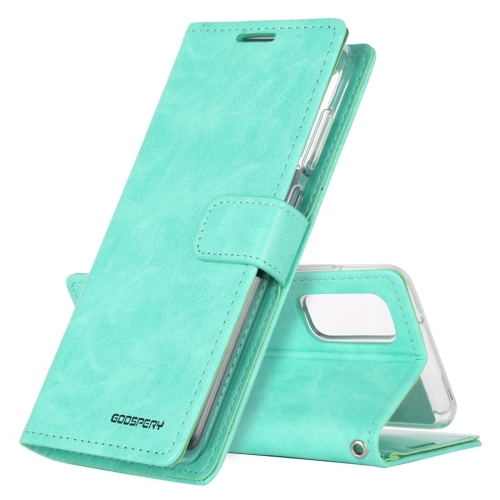 TopSave Goospery BLUEMOON Card Slot w/Magnetic Clip Leather Folio Wallet Flip Case For Samsung S21 Ultra, Teal