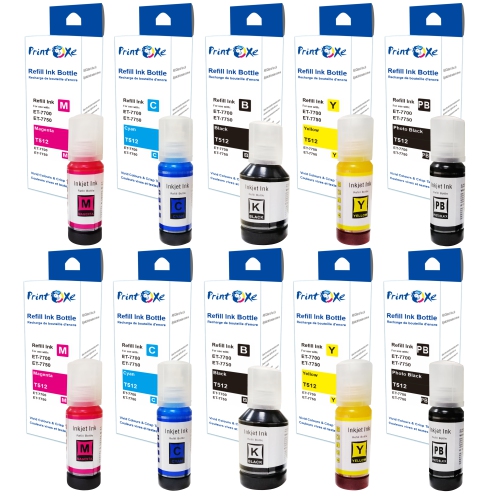 PRINTOXE® T512 Compatible Ink Refill Bottles 2 Sets 512 of 10 Colour Bottles of 2 Black / 2 PhotoBlack / 2 Cyan /2 Magenta / 2 Yellow for Expression