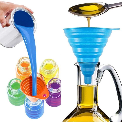 Silicone Collapsible Funnel Portable Flexible Foldable Kitchen Travel Funnel - axGear