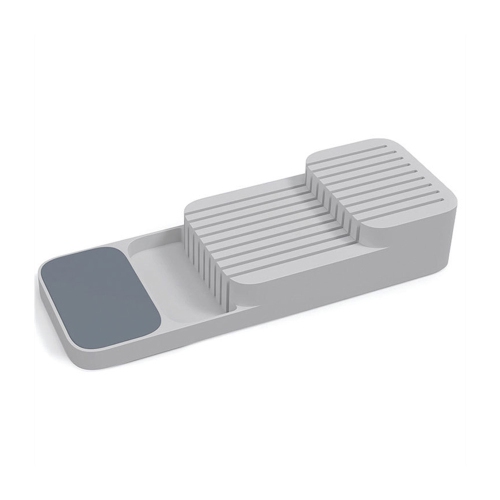 Plateau de rangement pour tiroir de cuisine pour couteaux Bloc de couteaux Rangement de couverts Gris - axGear