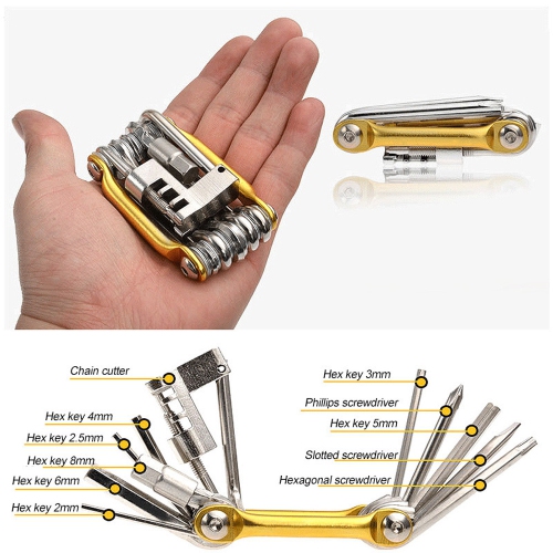 Bike Repair Tools Kit 11-in-1 Bicycle Multi Tool Kit for Maintenance Repair Set - axGear