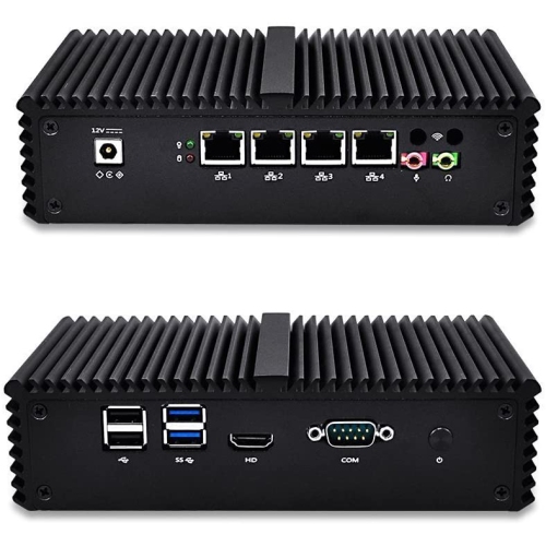 QOTOM Q330G4 Mini PC - Core i3, AES-NI, 4 Intel LAN, 15Watts, Industrial Mini PC Firewall Gateway Router
