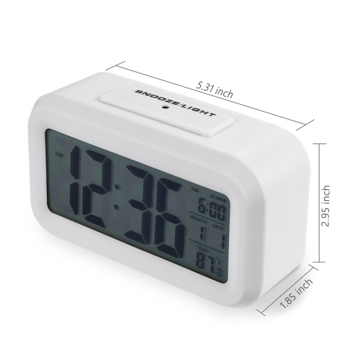Digital Alarm Clock Large LCD Display Thermometer Smart Night Light Back Light - axGear