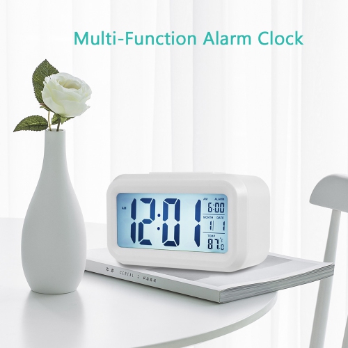 Digital Alarm Clock Large LCD Display Thermometer Smart Night Light Back Light - axGear