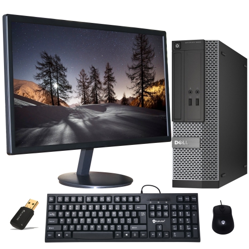 DELL  Refurbished (Good) - Optiplex 3020 Sff Desktop PC 24 Inch Monitor Intel Core I5 45703.2Ghz 16GB Ddr3 Ram 256GB SSD Windows 10 Home USB
