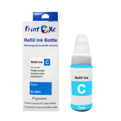 PRINTOXE® GI-290 Compatible Ink Refill Bottles Set plus Black GI 290 of 5 for Canon PIXMA Printers