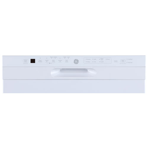 GE 24" 48dB Built-In Dishwasher with Stainless Steel Tub & Third Rack (GBF655SGPWW) - White