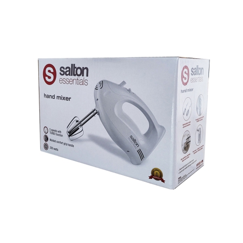 Accessoires essentiels de Salton – mélangeur à main à 5 vitesses, 200 W, blanc
