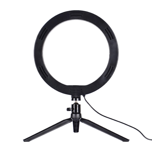 10 pouces Ring Light Desktop Selfie Sticks, 3 modes d'éclairage pour la prise de vue à lumière d'appoint avec trépied et support de téléphone