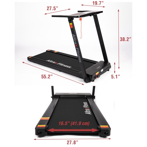 ALTRAX Foldable Treadmills for Home, Under Desk Electric Treadmill Workout Running Machine, Max 14.0 kph, 2.0 HP Portable Compact Treadmill with 12 Pre-Set Programs and 16.5 Inch Wide Tread Belt