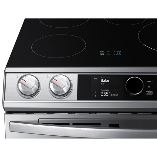 Cuisinière à induction à 2 fours encastrable de 30 po à 5 brûleurs de 6,3 pi³ de Samsung - Inox