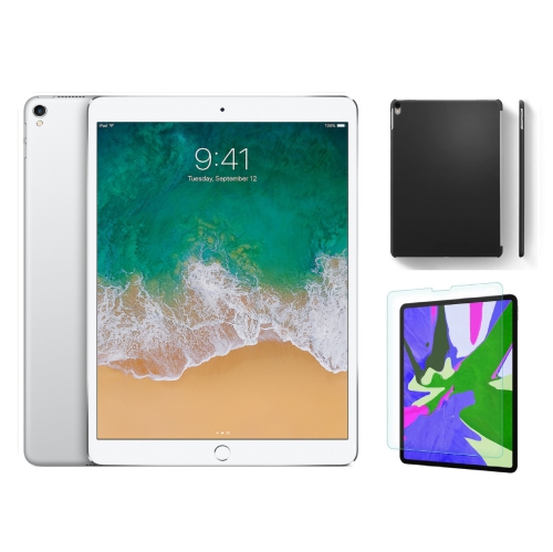 Apple iPad Pro 10.5" screen 256GB - WiFi Silver - Refurbished - BUNDLE [comes with Case, Tempered Glass, Charger]