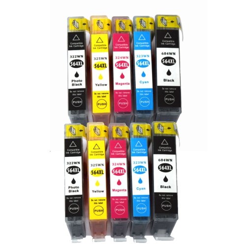 10PK Compatible 564XL Ink Cartridge for HP 564XL,7510,7515,7520,7525,B8553,C5393,C6324,C6340,C6350