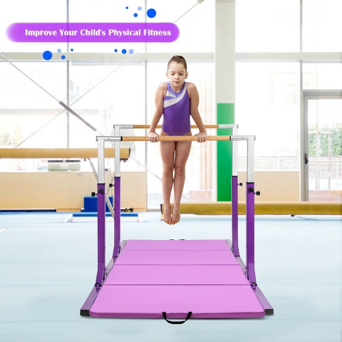 Costway Kids Double Horizontal Bars Gym Home Adjustable