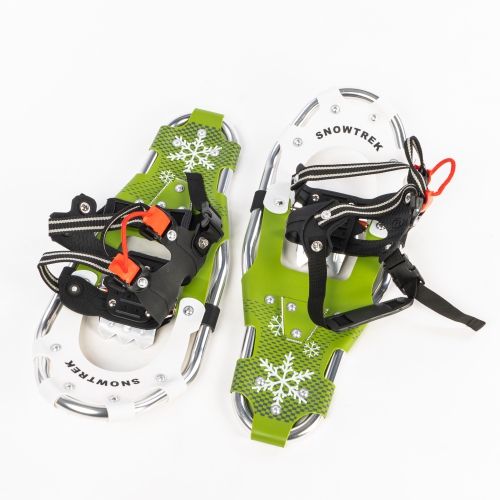 SNOWTREK Aluminum Snowshoes for Kids, Youth Snow Shoes with Carrying Bag - Size 21