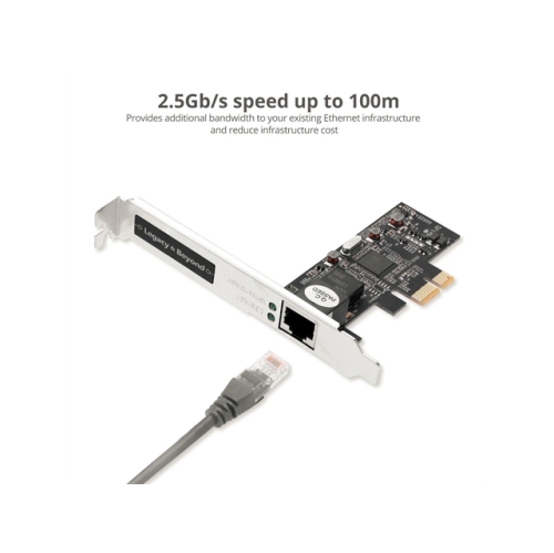 SII Accessory LB-GE0611-S1 Single 2.5Gbps 4-Speed Multi-Gigabit Ethernet PCI Express Card Brown Box
