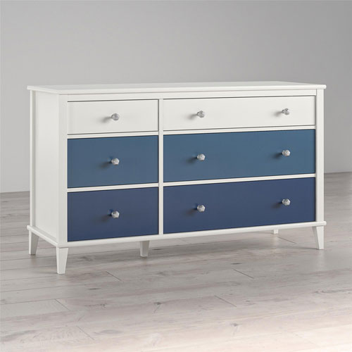 Monarch Hill Poppy Contemporary 6-Drawer Dresser - Blue