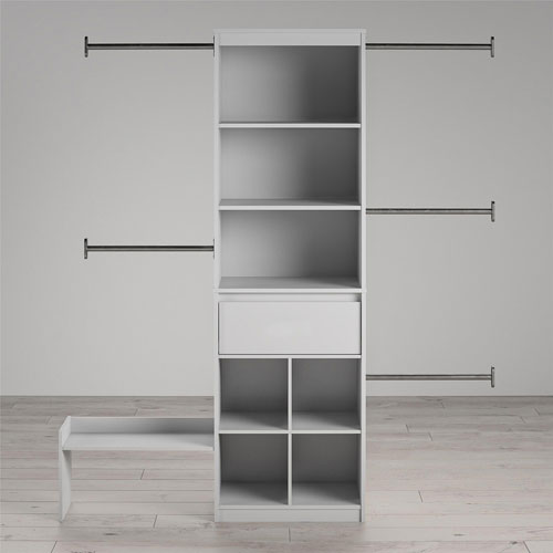 Little Seeds Adjustable Kids Closet Organizer System - Dove Grey